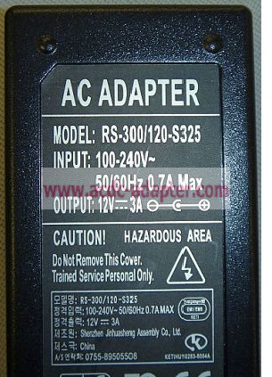 Brand New 12V DC 3A LaCie RS-300/120-S325 AC Adapter power supply - Click Image to Close